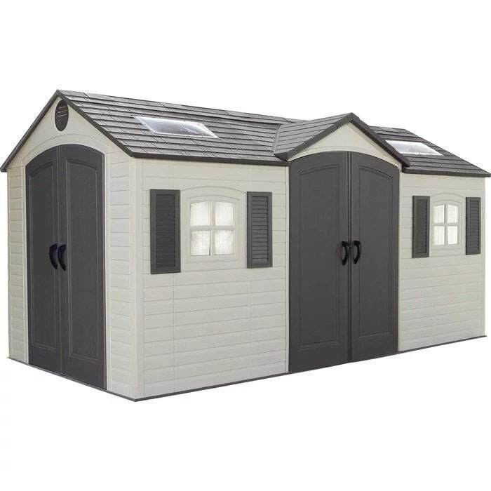 Dual Entry 15 ft. W x 8 ft. D Plastic Storage Shed - Image 13