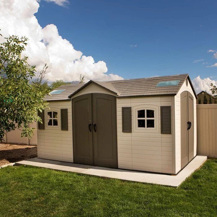 Dual Entry 15 ft. W x 8 ft. D Plastic Storage Shed - Image 4
